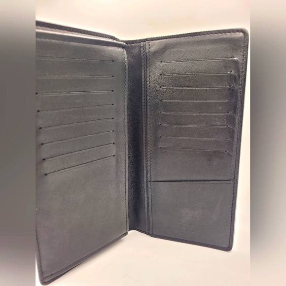 LOUIS VUITTON Brazza Long Bifold Monogram Shadow Black Unisex Wallet - Picture 3 of 4